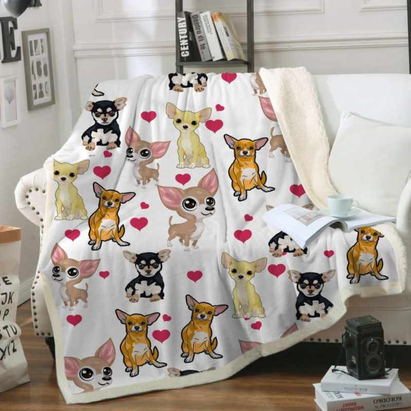 Chihuahua Pattern 3D Quilt Blanket