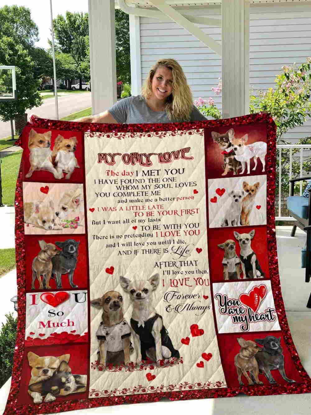 Chihuahua You Are My Heart Quilt Blanket