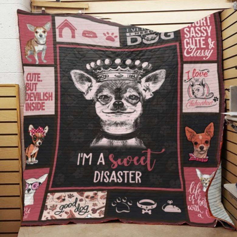 Chihuahuasweet Disaster 3D Quilt Blanket