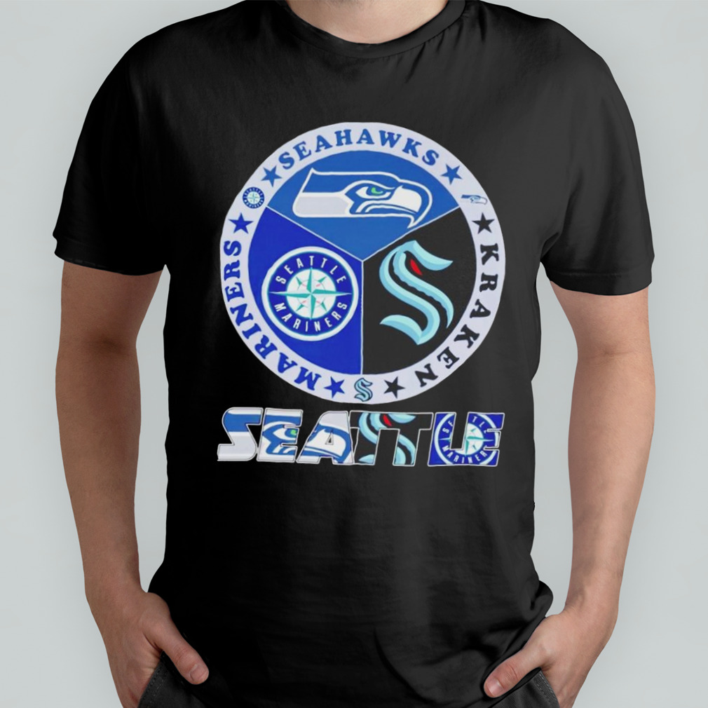 Seattle Mariners Seahawks Kraken logo shirt