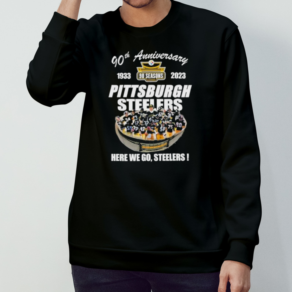 Pittsburgh Steelers 90th Anniversary Stadium Here We Go T Shirt - Growkoc