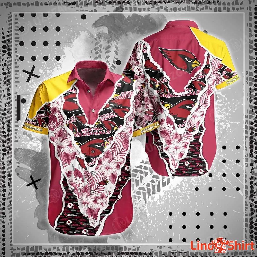 Arizona Cardinals NFL Flower Logo Colorful Hawaiian Shirt - Freedomdesign