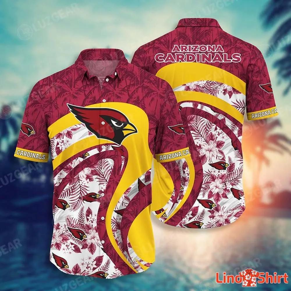 Arizona Cardinals NFL Flower Logo Colorful Hawaiian Shirt - Freedomdesign