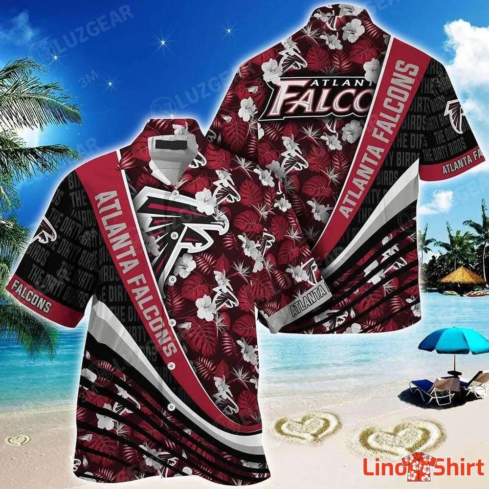 NFL Atlanta Falcons Hawaiian Shirt Red Silver Flower - Ingenious Gifts Your  Whole Family