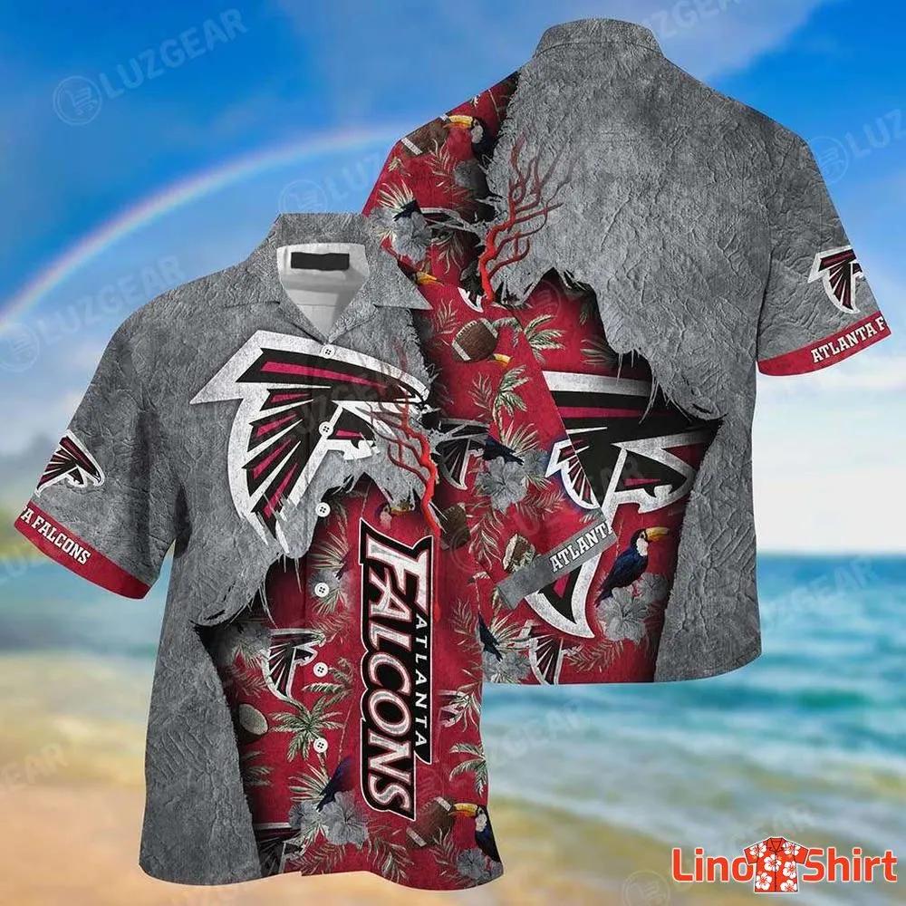 Atlanta Falcons Red And Black Short Sleeve Hawaiian Shirt Gift For