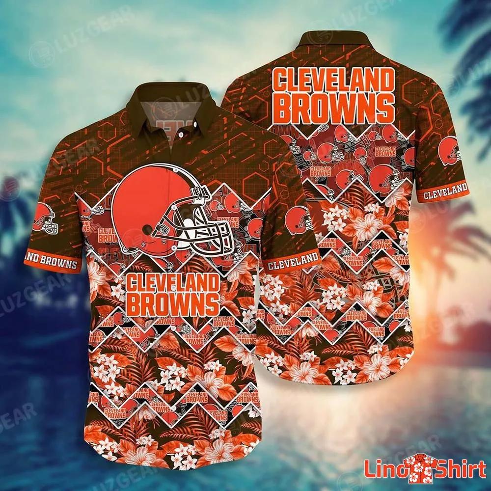 Cleveland Browns Nfl Beach Shirt Graphic Floral Pattern Print This Summer  Hawaiian Shirt Luzgear – Family Gift Ideas That Everyone Will Enjoy -  Limotees