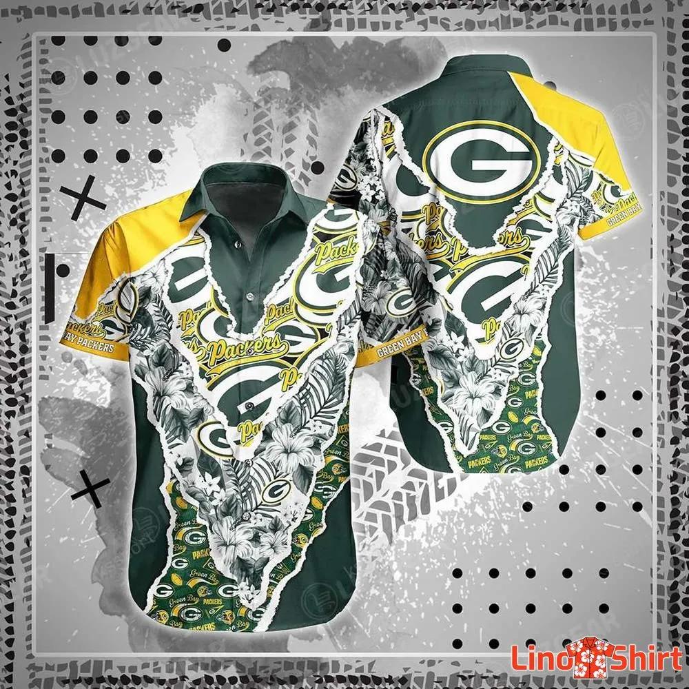 Green Bay Packers Surfboard Parttern Mickey Mouse Flower Hawaiian Shirt -  Freedomdesign