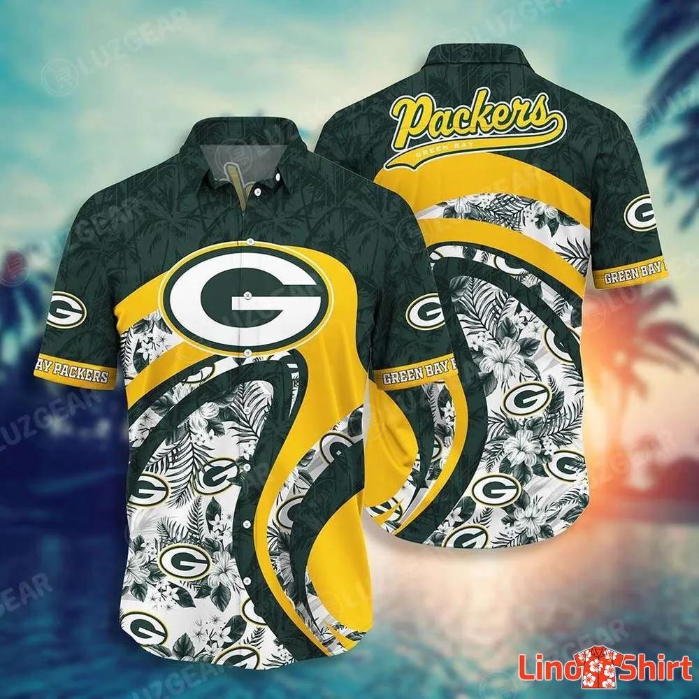 Green Bay Packers Surfboard Parttern Mickey Mouse Flower Hawaiian Shirt -  Freedomdesign