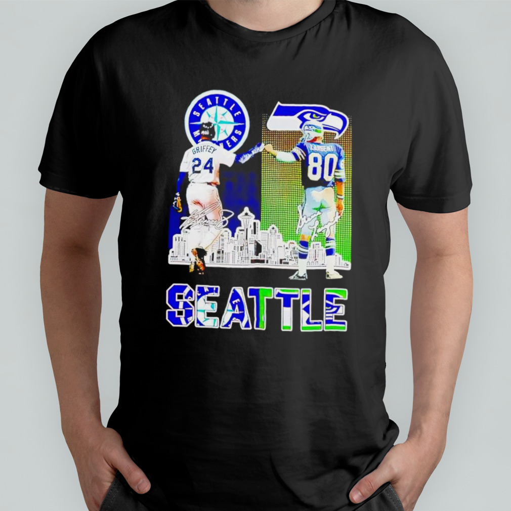 Ken Griffey Jr And Steve Largent Seattle City Signatures Shirt