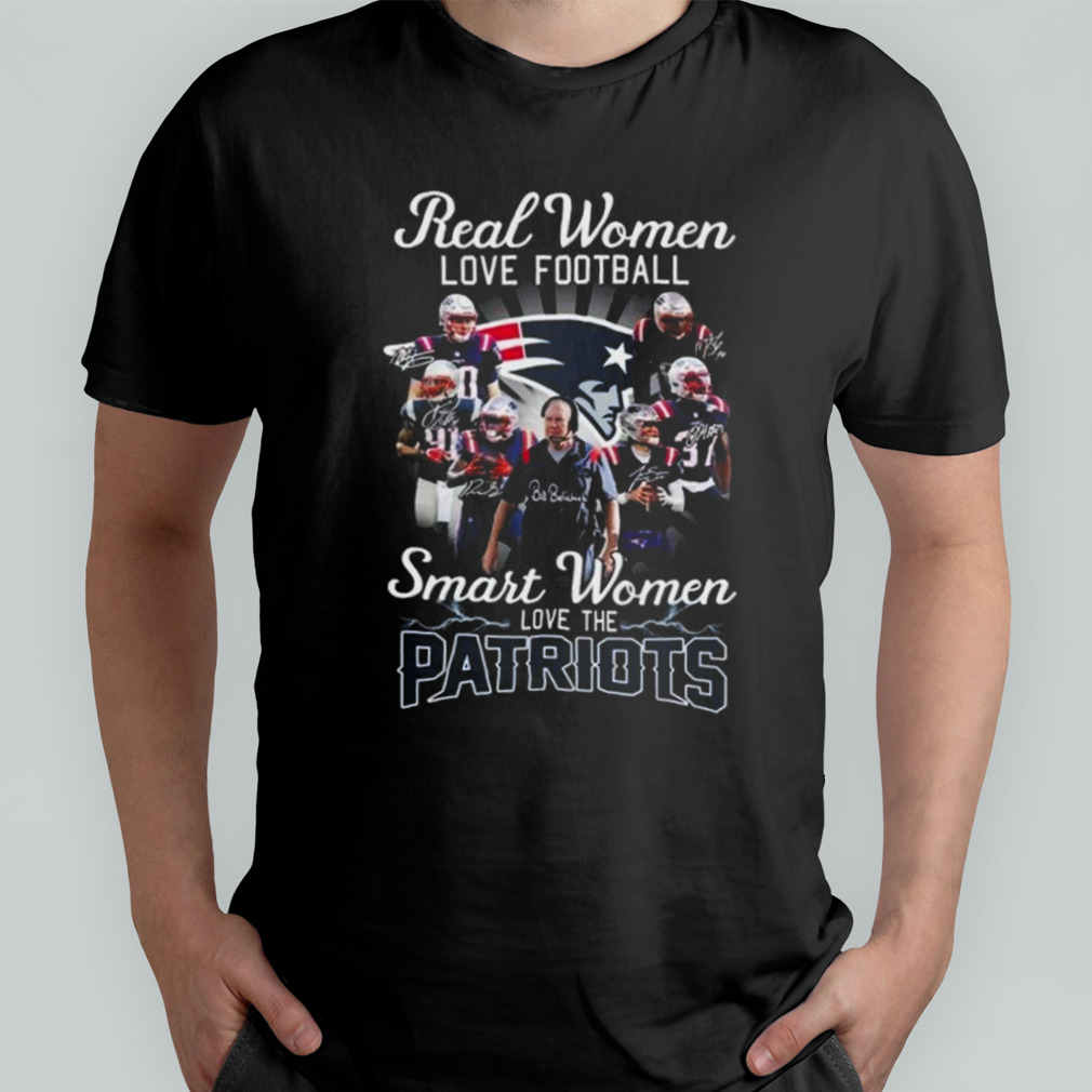 Real Women Love Football Smart Women Love The New England Patriots 2023  Signatures Shirt - Hersmiles