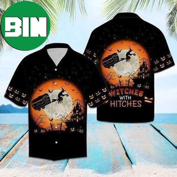 Witches Hitches Halloween Summer Hawaiian Shirt