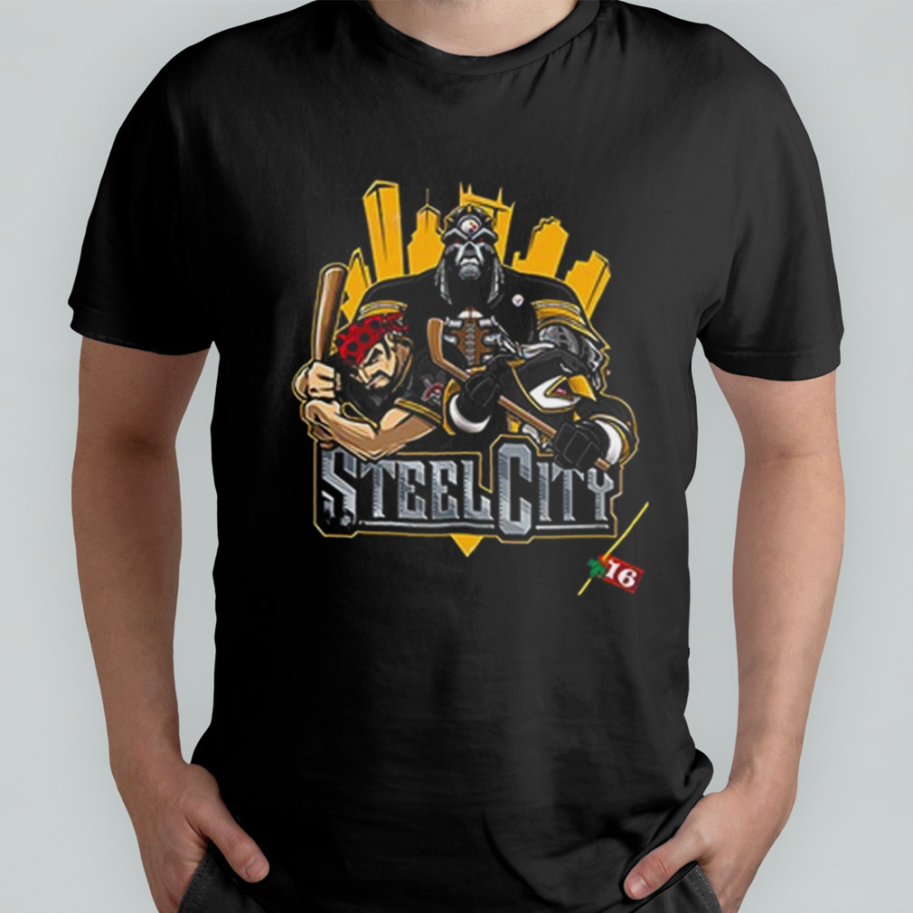 Pittsburgh Steelers x Pittsburgh Penguins x Pittsburgh Pirates art by Eric  Poole Fan Gifts T-Shirt - Masteez