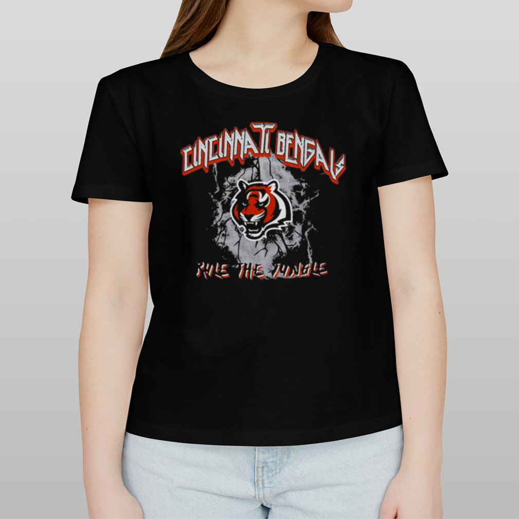 Cincinnati Bengals Rule The Jungle Womens Boyfriend T Shirt - Peanutstee