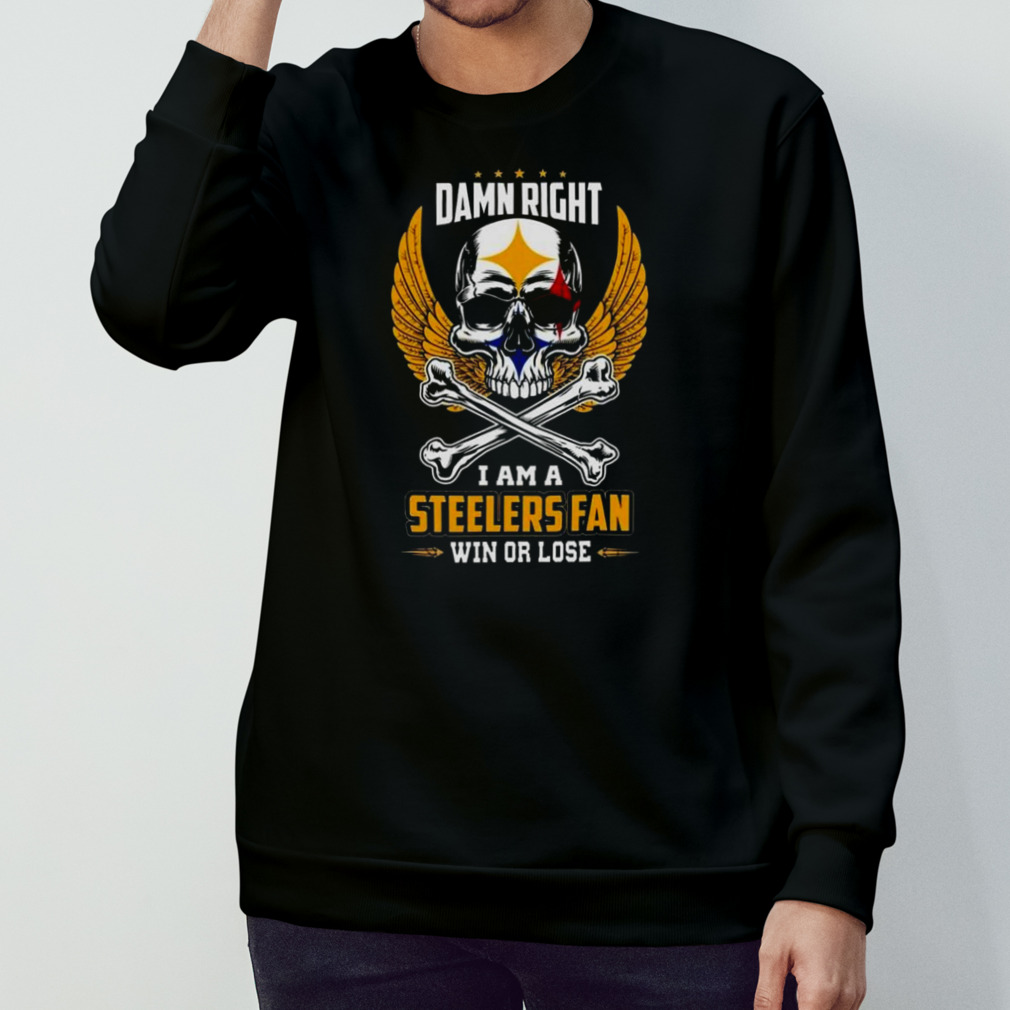 Pittsburgh Steelers Damn Right NFL Jersey Shirt Skull Custom