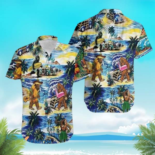 Bigfoot Hawaiian Shirt Amazing Bigfoot Plays With Festival At Sea Hawaii Hawaiian Shirts