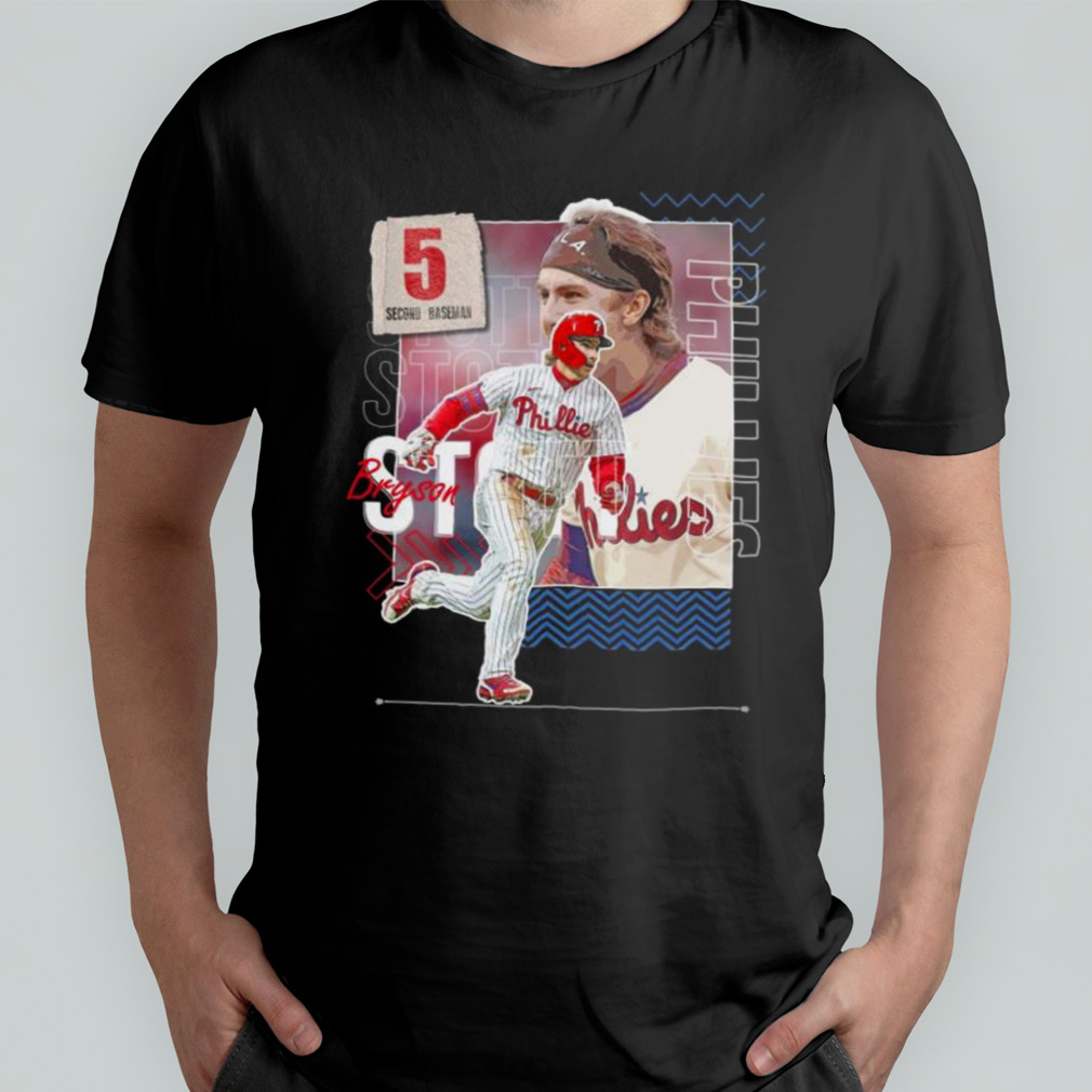 Bryson Stott Baseball Paper Phillies 5 Second Baseman Shirt