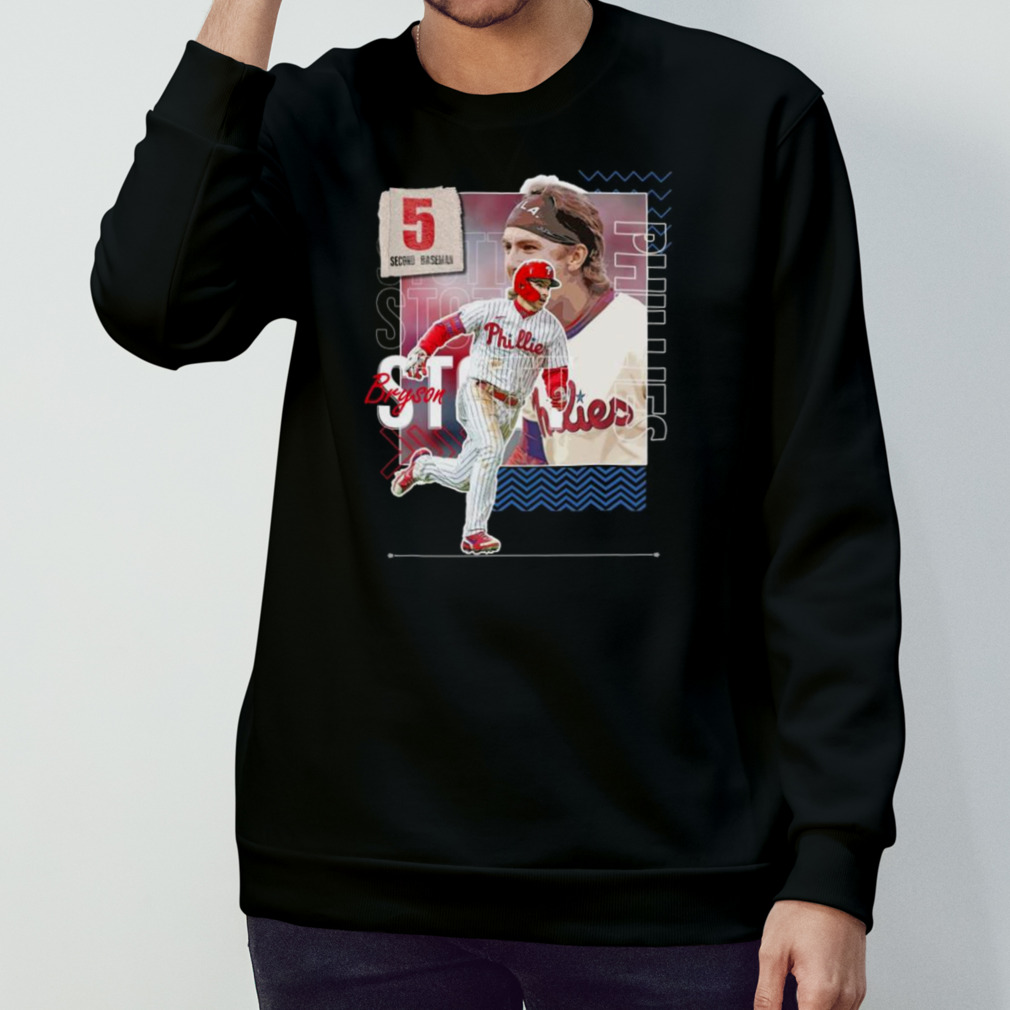 Bryson Stott Baseball Paper Phillies 5 Second Baseman T-shirt