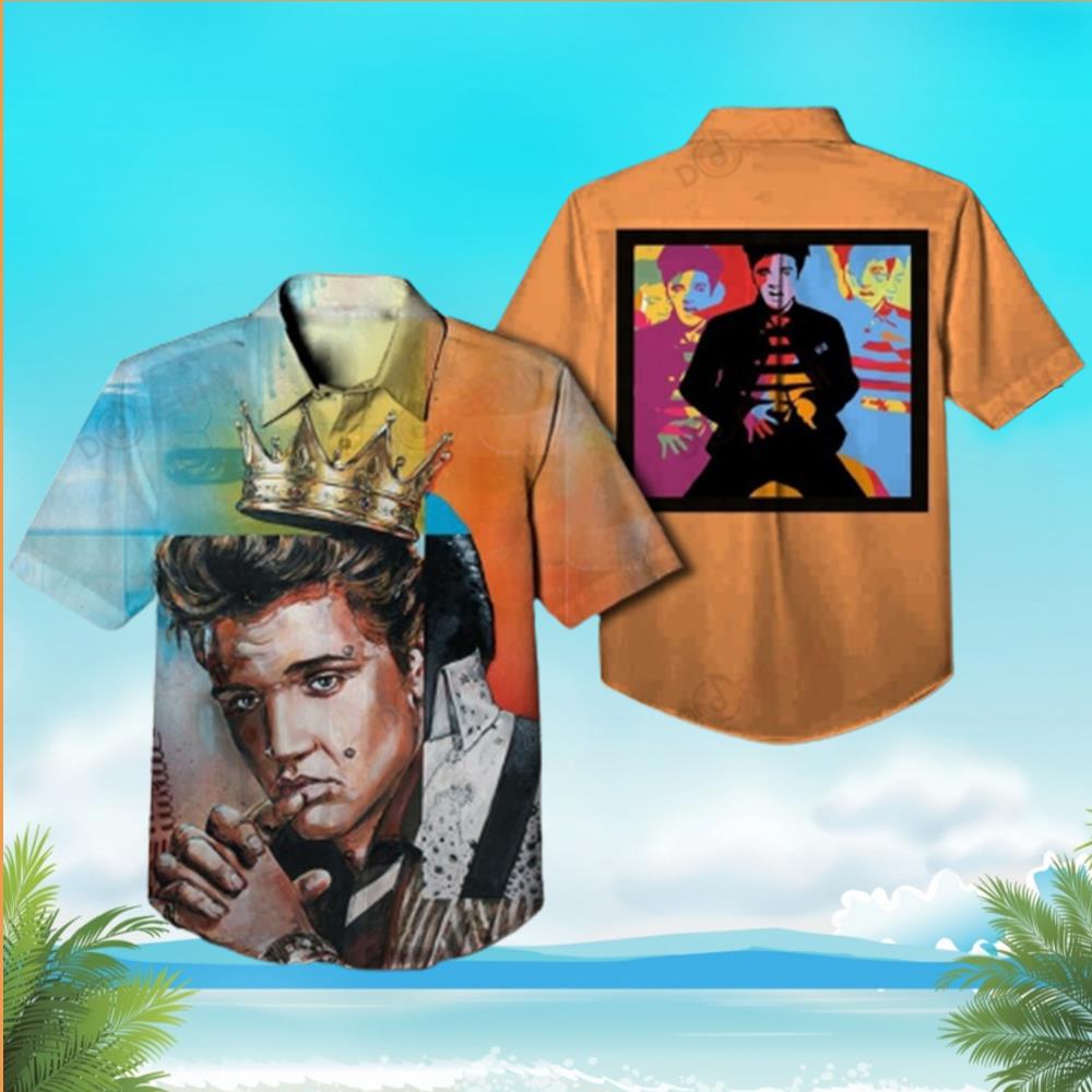 Elvis Presley Art Print Hawaiian Shirt Elvis Beach Summer