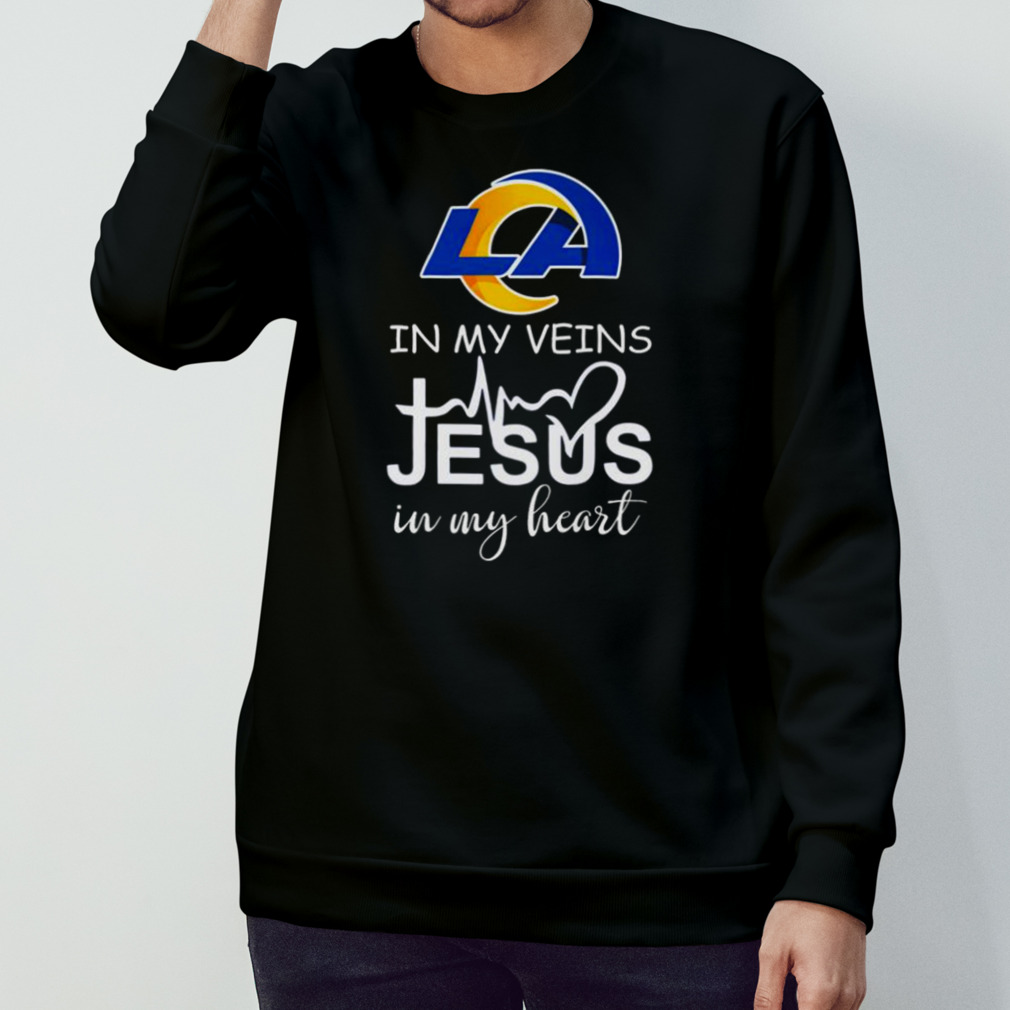 Los Angeles Rams Logo 2023 In My Veins Jesus In My Hearshirt