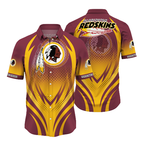 Washington Redskins Big Logo Hawaiian Summer Beach Shirt Full