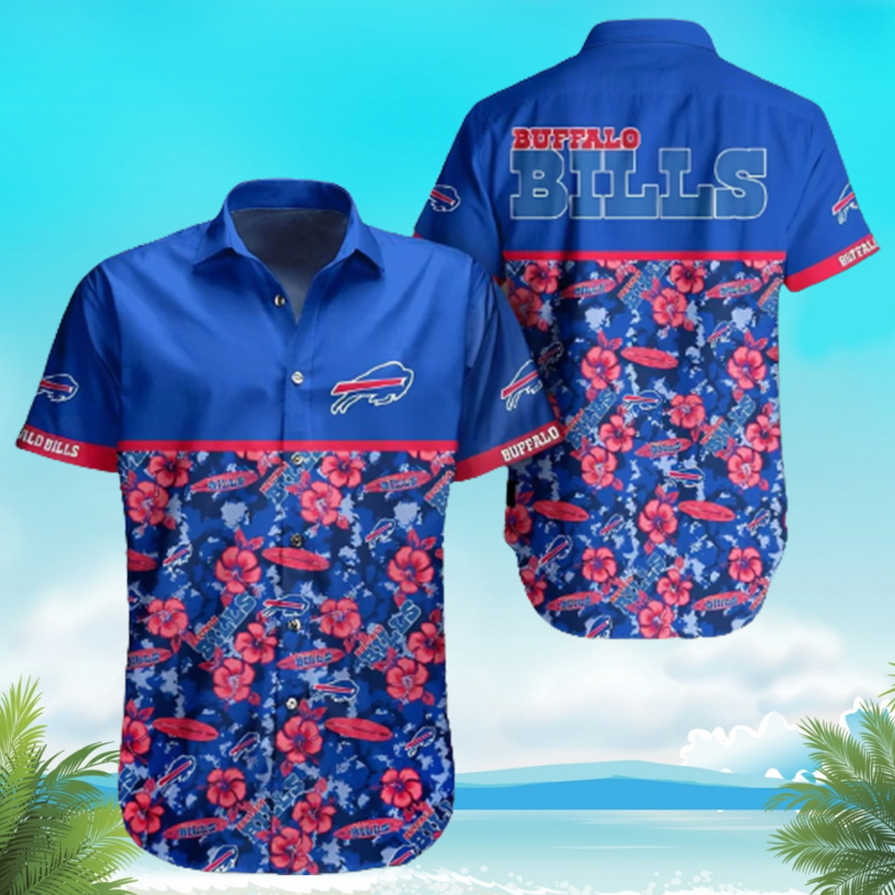 Buffalo Bills Ball Symboll Red Short Sleeve Hawaiian Shirt