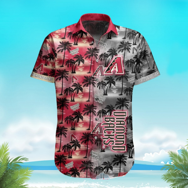 Mlb Arizona Diamondbacks Red Gold Snoopy Trendy Hawaiian Shirt Aloha Shirt  - Trendy Aloha