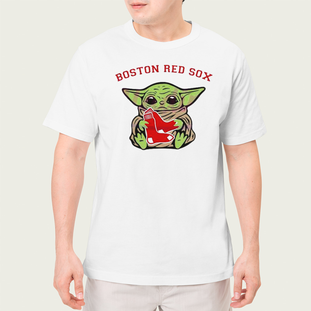 Baby Yoda Hug Logo Boston Red Sox Sport 2023 T Shirt - Hersmiles