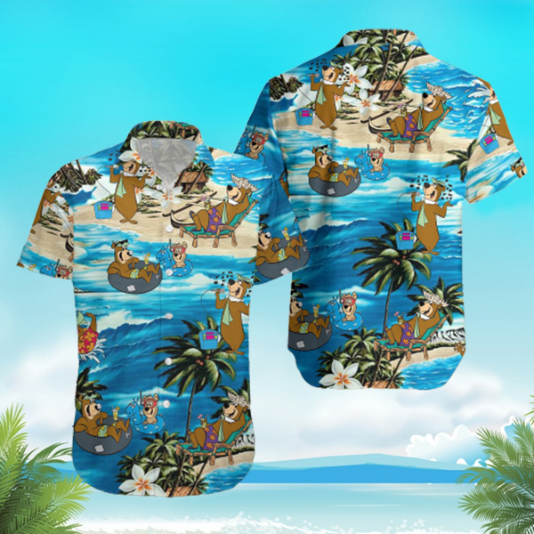 Yogi Bear Pirates Of Caribbean And Friends Holiday Hawaiian Shirt