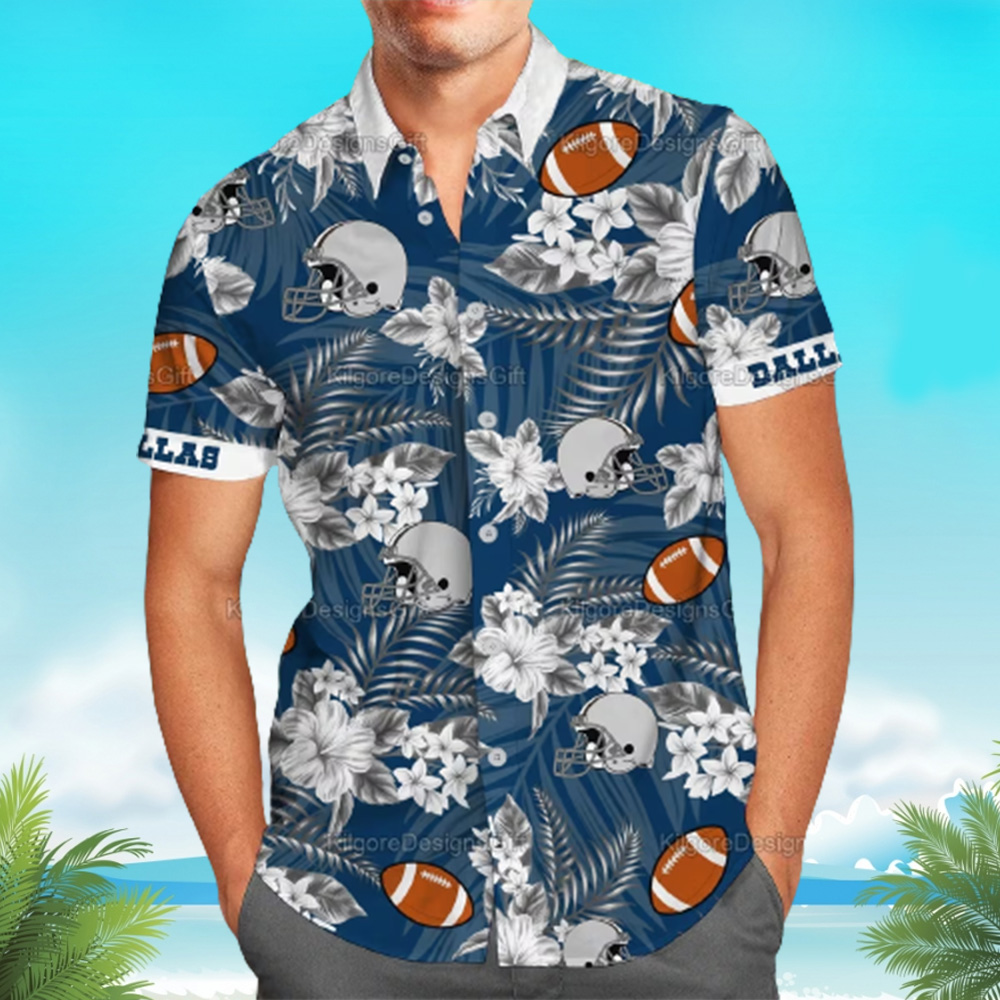 Dallas Cowboys NFL Mens Hawaiian Button Up Shirt