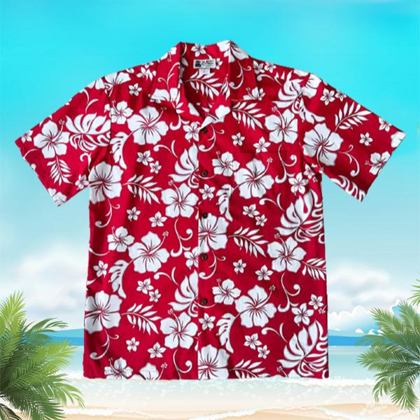 Aloha Republic Hibiscus Party Red Hawaiian Shirt 3XL