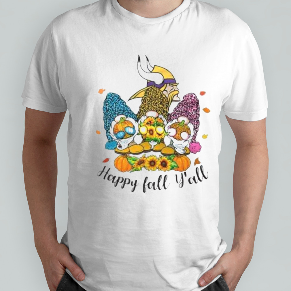 Gnomes Happy Fall Y'all Minnesota Vikings Shirt