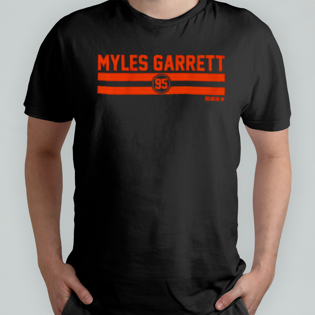 Myles Garrett Name Number Stripe Logo Design Shirt