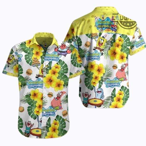 Spongebob Hawaiian Shirt Mens Spongebob Shirt Spongebob Button Up