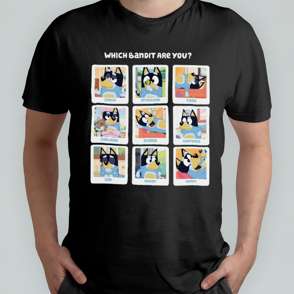 Which Bandit Are You Smug Intrigued Tired Childish Scared Confused Sad Angry Happy Shirt