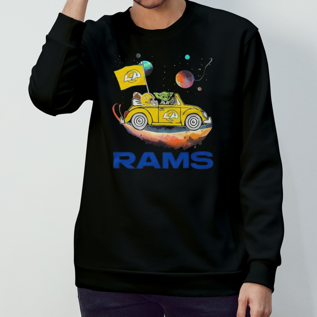 Master Yoda Driving Car Star Los Angeles Rams Football 2023 Shirt