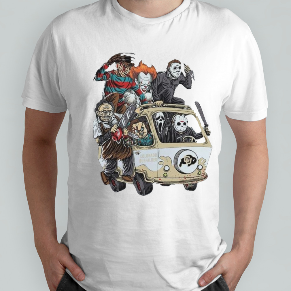 Colorado Buffaloes Horror Movies Characters Bus Halloween 2023 T-Shirt