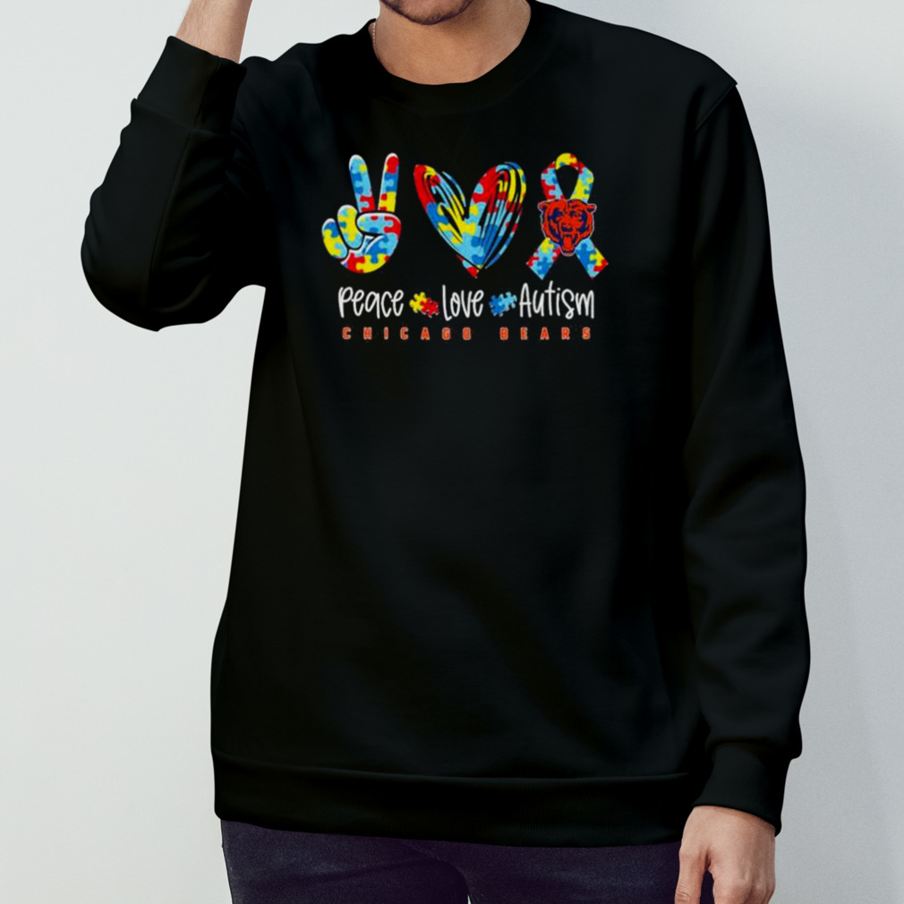 Peace Love Autism Chicago Bears Nfl Shirt