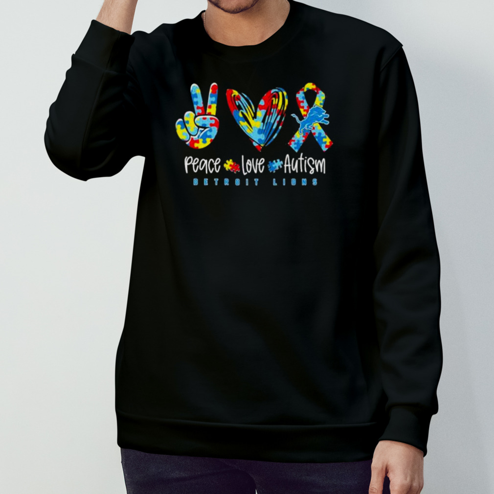 Peace Love Autism Detroit Lions Nfl Shirt