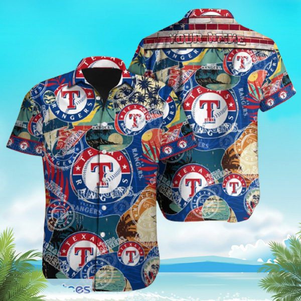 Texas Rangers MLB Hawaiian Shirt Coconut AOP Custom Name New For