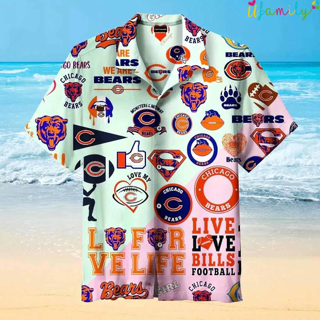 Chicago Bears Hawaiian Shirt Chicago Bears Tropical Hawaiian Shirt -  Upfamilie Gifts Store