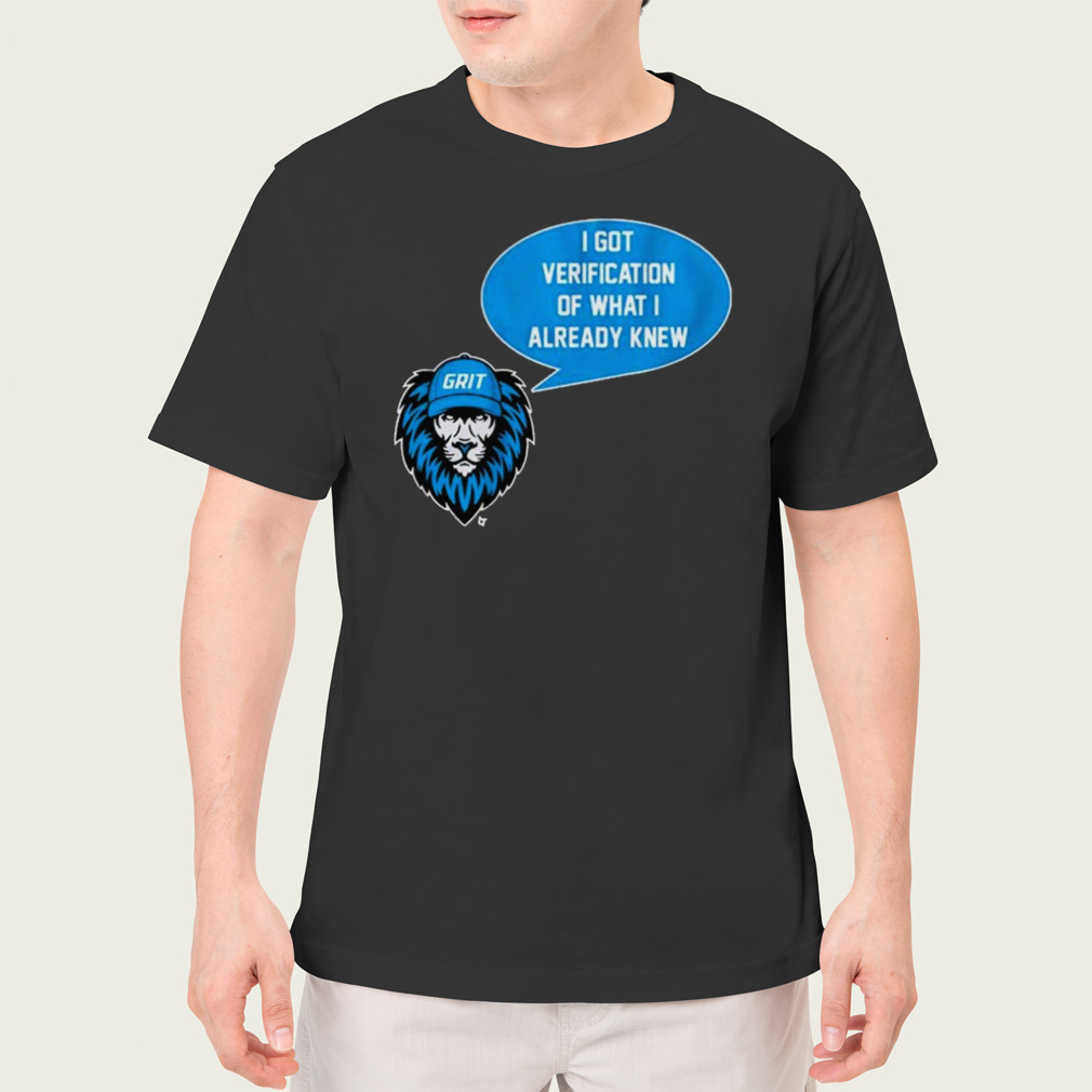 Detroit Lions Grit Verification Shirt - Peanutstee