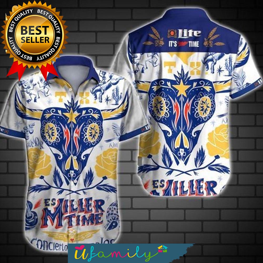 National Miller Lite Souvenir Custom Name Hawaiian Shirt Love Beer Gift -  Banantees