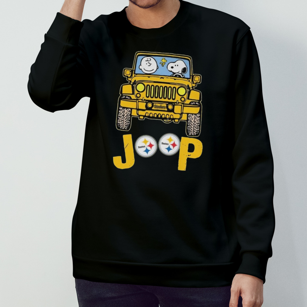 Peanuts Charlie Brown Snoopy And Woodstock Jeep Pittsburgh Steelers Shirt