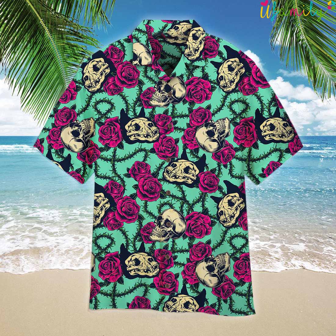 Skull Cat And Rose Hawaiian Shirt - Thoughtful Personalized Gift For The Whole Family