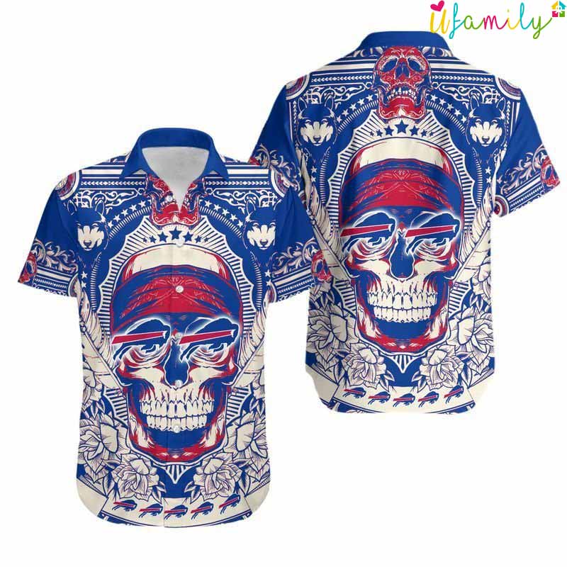 Skull Pattern Buffalo Bills Hawaiian Shirt - Thoughtful Personalized Gift For The Whole Family