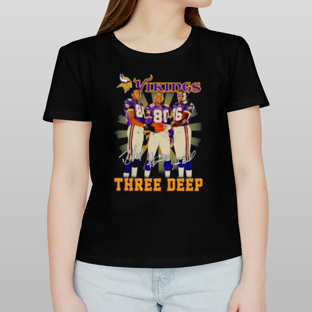 Minnesota Vikings Three Deep Jake Reed Cris Carter Randy Moss Signatures  Shirt - Peanutstee