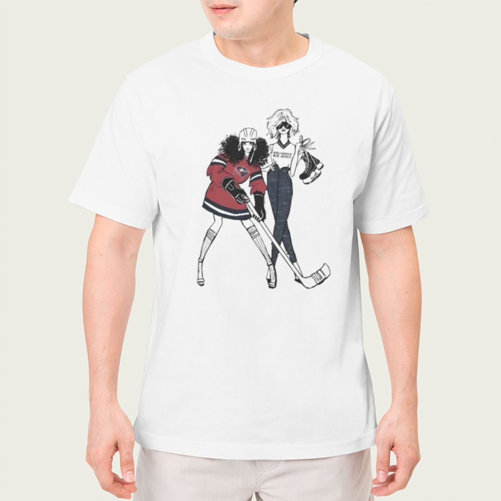 G-III 4Her By Carl Banks White Columbus Blue Jackets Hockey Girls Fitted T-Shirt