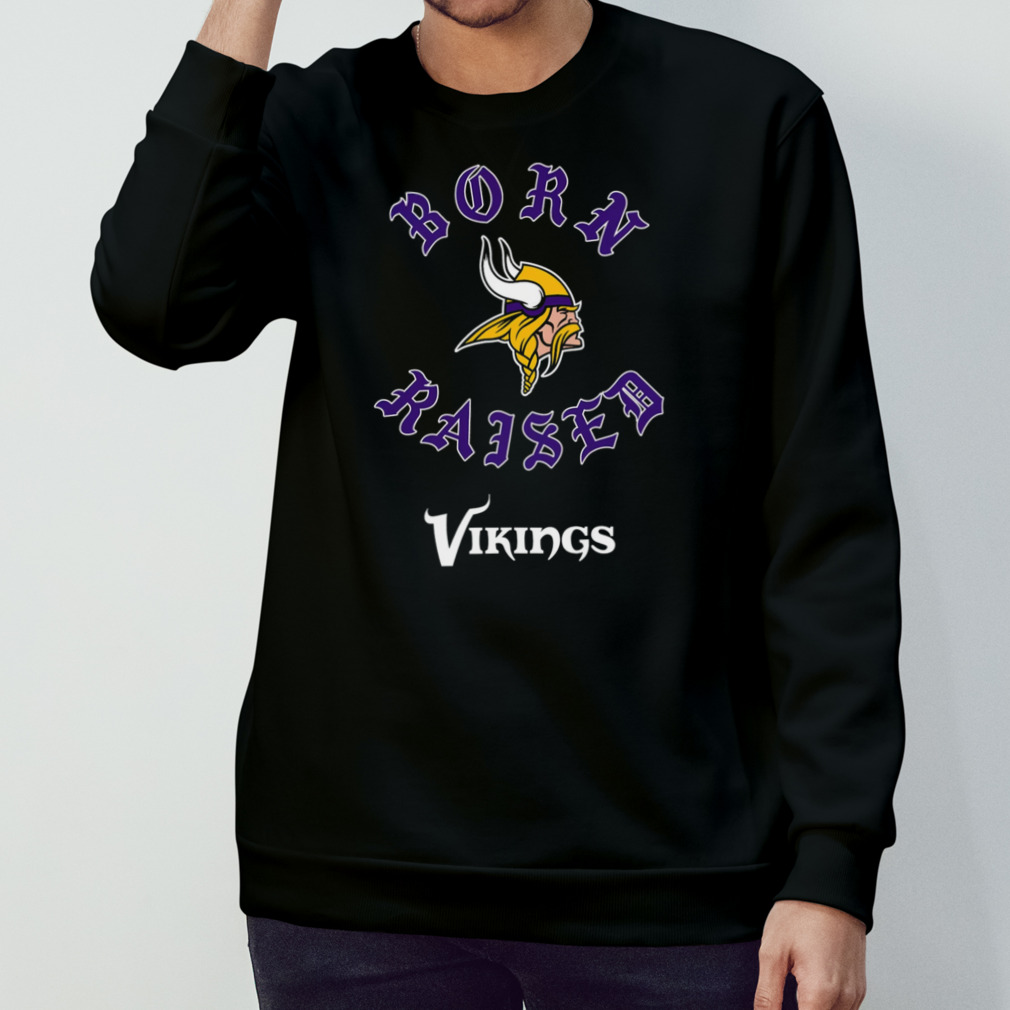 Unisex Born x Raised Purple Minnesota Vikings Pullover Hoodie Size: Extra Large