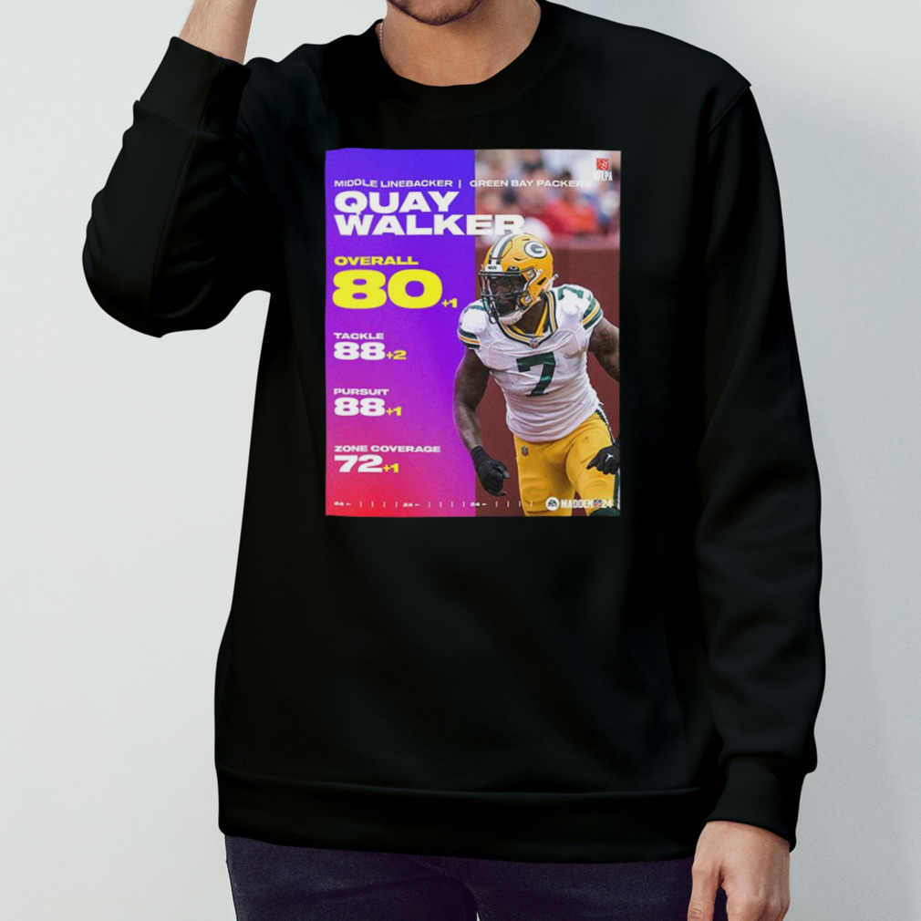 Official middle Linebacker Green Bay Packers Quay Walker Overall 80 Points  NFL Madden 24 Home Decor Poster Canvas Shirt, hoodie, sweater, long sleeve  and tank top