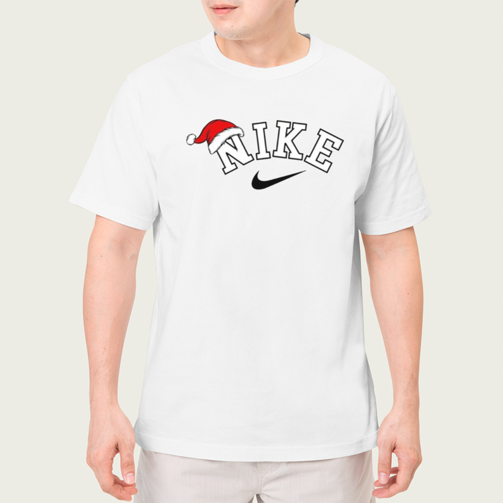 Nike Logo Wearing Santa Hat Christmas shirt